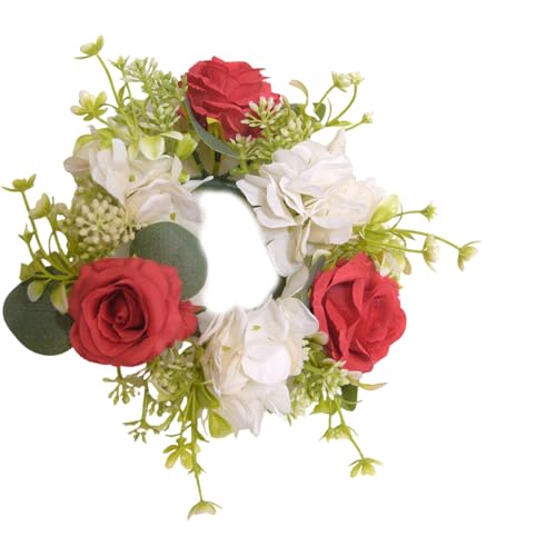 JDNH Weihnachtskranz mit Kerzenringen, künstlicher Blumenkranz für Säulen, Kerzen, Weinflaschen, Weihnachten, Party, Tischaufsätze von JDNH