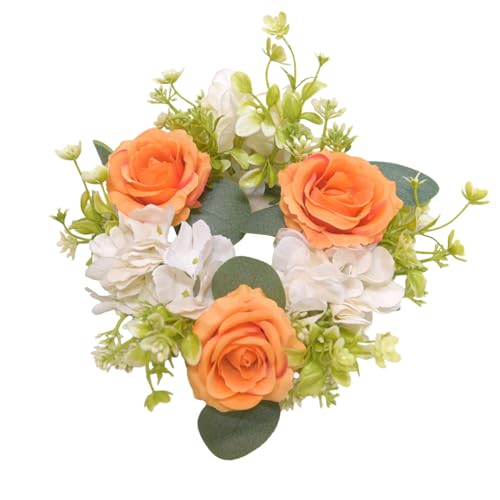 JDNH Weihnachtskranz mit Kerzenringen, künstlicher Blumenkranz für Säulen, Kerzen, Weinflaschen, Weihnachten, Party, Tischaufsätze von JDNH