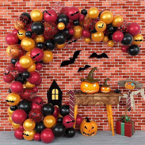 Halloween-Ballons, Happy-Halloween-Banner, Halloween-Ballondekoration, mit Kürbis, Geist, Spinne, Hexe, schwarze Katze, Latexballon, Folienballon, für Halloween-Party-Dekoration von JDPisgckoy