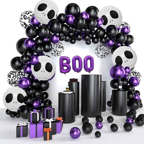 Halloween-Ballons, Happy-Halloween-Banner, Halloween-Ballondekoration, mit Kürbis, Geist, Spinne, Hexe, schwarze Katze, Latexballon, Folienballon, für Halloween-Party-Dekoration von JDPisgckoy