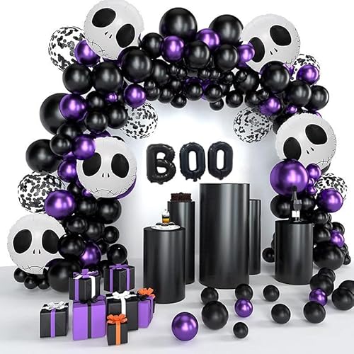 Halloween-Ballons, Happy-Halloween-Banner, Halloween-Ballondekoration, mit Kürbis, Geist, Spinne, Hexe, schwarze Katze, Latexballon, Folienballon, für Halloween-Party-Dekoration von JDPisgckoy