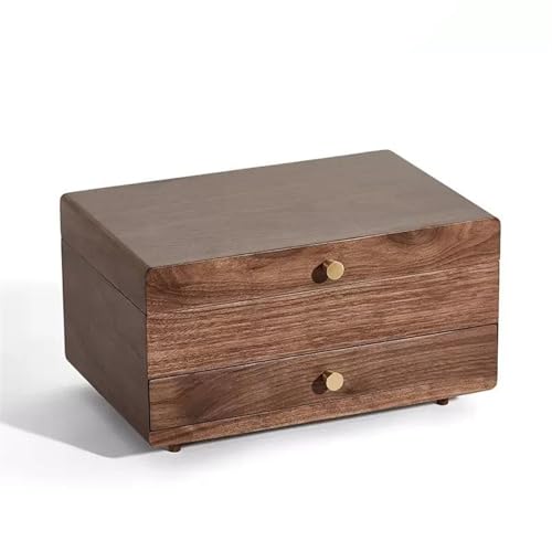 JDSHFEN Ringbox aus massivem Holz Schmuckschatulle für Ohrringe Ohrstecker hängende Halskette Handornamente großes Fassungsvermögen Schmuck-Aufbewahrungsbox aus, von JDSHFEN