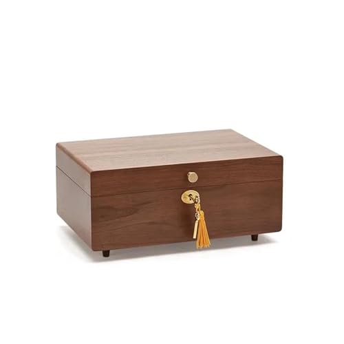 JDSHFEN Ringbox aus massivem Holz zarte Schmuckschatulle Ohrringe Halskette Schmuck große Kapazität Aufbewahrungsbox Aufbewahrungsbehälter Ringboxen für Schmuck, von JDSHFEN