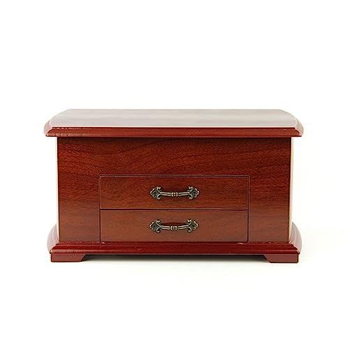 JDSHFEN Schmuckschatulle Make-up-Box Holz-Schmuck-Aufbewahrungsbox dreilagige Schmuckschatulle mit Klappdeckel Schublade Schmuck-Display-Box, von JDSHFEN