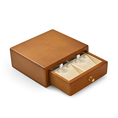 JDSHFEN Schmuckschatulle Ohrringe Ring Armreif Halskette Aufbewahrungsbox Massivholz kleine Schubladen Schmuck-Organizer Schmuck-Display-Box,D-4,8 * 12 * 13CM von JDSHFEN