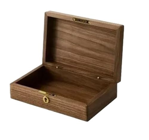 JDSHFEN Schmuckschatulle Organizer Nussbaum Vintage-Stil Schreibtisch-Kosmetik-Aufbewahrung kreatives Schließfach Zuhause Schmuck Massivholz-Box, von JDSHFEN