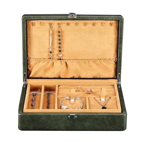 JDSHFEN Schmuckschatullen Schmuckschatulle PU-Leder Schmucketui Schmuckaufbewahrungsbox Ohrring Ohrring Halskette Schmuck-Organizer Schmuckhalter, von JDSHFEN