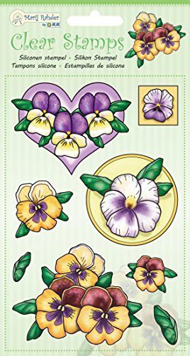 JE Clear Stamps Violets, Synthetisches Material, durchsichtig, 18.7 x 11 x 0.3 cm von JE