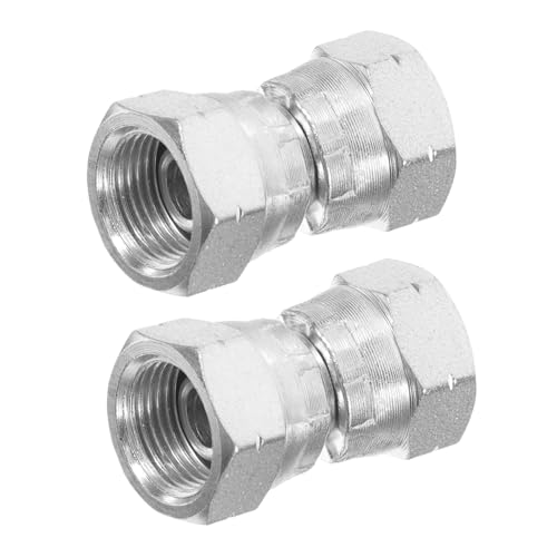 JECOMPRIS 1 Satz Drehgelenk Hydraulikadapter Edelstahladapter Gleichwertiger Adapter Maschinenbau Adapter Kompressor-koppler Silberne Zylindermuttern Mit Gewinde Rostfreier Stahl Silver 2st von JECOMPRIS