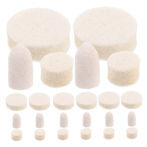 JECOMPRIS 1 Satz Nagellack-set Polierpads Polishing Pad Nagelgele Rotationswerkzeug Polierkit Schleifhülsen Polierkopf Aus Wolle Polierköpfe Harz Polierset Polierkopf Für Wolle Weiß 75st von JECOMPRIS