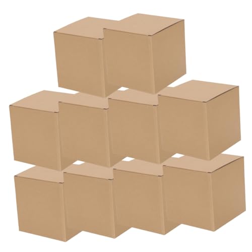 JECOMPRIS 1 Satz Wellpappe Kartons Geschenkschachteln Mit Deckel Boxen Für Verpackungsschachteln Aus Pappe Versandschachteln Aus Pappe Geschenkboxen Aus Pappe Auspacken Wellpapier Brown 10st von JECOMPRIS