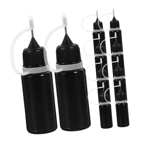 JECOMPRIS 15st Wasserabfüllung Kleben Tropfflaschen Aus Kunststoff Kleberspender- Nadel Flasche Leimspender Flasche Leere Spritzflasche Leere Flaschen Rostfreier Stahl Black von JECOMPRIS