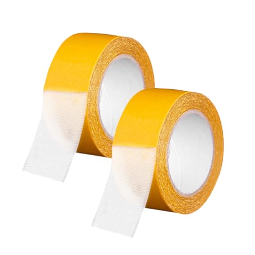 JECOMPRIS 2 Rollen Gelbes Papier Fiberglas Klebeband Zweiseitiges Klebeband Für Wände Starkes Klebeband Doppelseitiges Klebeband Robustes Durchscheinendes Gitterband von JECOMPRIS