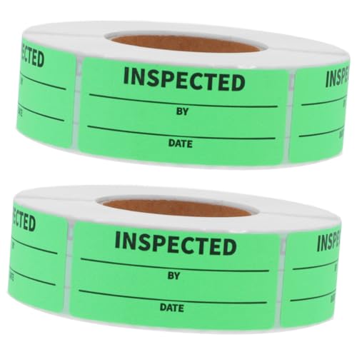 JECOMPRIS 2 Rollen Inventar-Tags Aufbewahrungskorb-Etikett klebrig Lebensmitteletiketten Karte aus Inhaber Inventar Etiketten Lager Etiketten Inventaretikett Lagerbestandsaufkleber PVC Green von JECOMPRIS