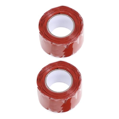 JECOMPRIS 2 Rollen Wasserdichtes Klebeband Reparaturband Für Schläuche Klempnerreparaturband Rohrband Für Wasserlecks Wasserdichtes Band Klempnerband Absperrband Wasserband Silikon-gummi Rot von JECOMPRIS