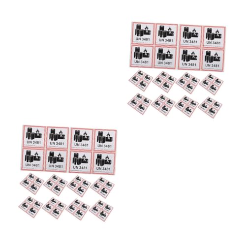 JECOMPRIS 2sets Batterieetikett Sicherheitslabel Warnaufkleber Für Die Batterie Aufkleber Zur Batteriebeschriftung Kupferplattenaufkleber Black 200pcs*2 von JECOMPRIS