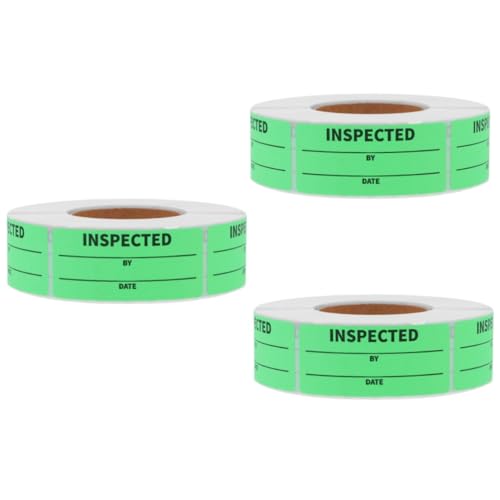 JECOMPRIS 3 Rollen Inventar-tags Trocken Abwischbare Expo-marker Lebensmitteletiketten Aufbewahrungskorb-etikett Klebrig Behälteretiketten Aufzeichnen Aufkleber Karte Markierungen Pvc Green von JECOMPRIS