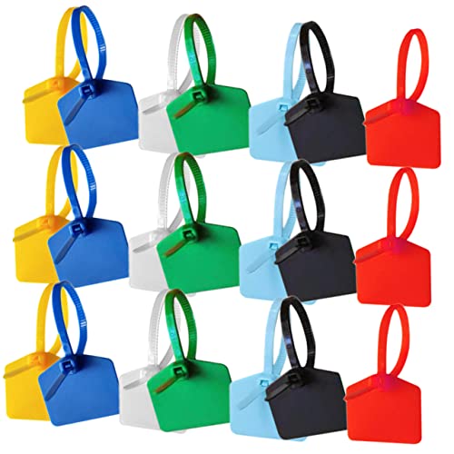 JECOMPRIS 3 Sätze Etiketten Für Kabelbinder Kabelclips Kabelbinder Wiederverwendbar Kabelbinder Grün Streifen Schwere Pflanzenbinder Kabelwandplatte Kabelbinderanhänger Nylon 120 Stück * 3 von JECOMPRIS