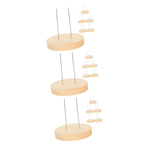 JECOMPRIS 3 Sätze Lustiger Spaß Mit Holzsockel Puppendisplay-unterstützung Modellpuppen Mit Ständer Puppenfigurenständer Puppenständer Filzpuppen-holzsockel Puppenregal 6 Stück * 3 von JECOMPRIS