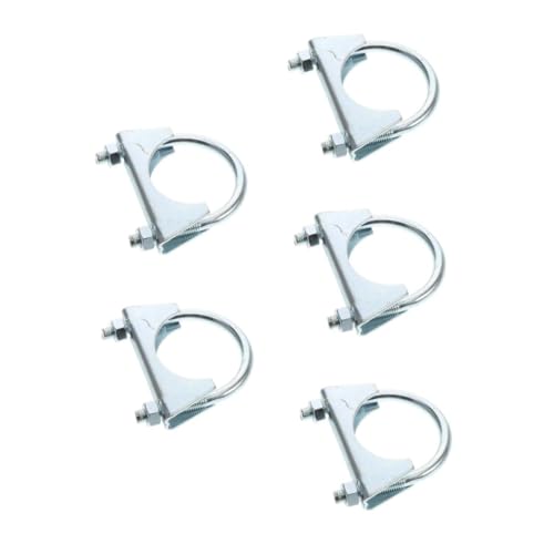 JECOMPRIS 3st Auspuffschelle Universelle Schalldämpferspitze Rohrverbindungsschelle Auspuffclip Auspuff-hakenklemme Bolzenklemme Universal-rohrschelle Feste Klemme Silver Kohlenstoffstahl von JECOMPRIS