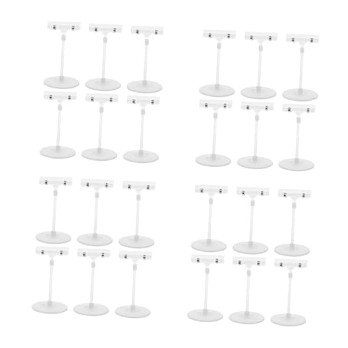 JECOMPRIS 4 Sätze Disc-etikettenhalter Kartenhalter Für Den Schreibtisch Preiskarteninhaber 6 Stück) Werbeclip Kartenständer Wiederverwendbare Etikettenhalter Aus Kunststoff Abs 6 Stück * 4 von JECOMPRIS