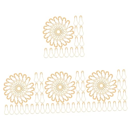 JECOMPRIS 4 Sätze Kalebasse Stift Mini- Brosche Für Frauen Pin-abzeichen Bekleidungsnadel Haken Große Kaschmir Nadeln Cool Boutonniere Tasten Golden Metall 300 Stück * 4 von JECOMPRIS