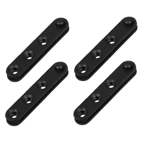 JECOMPRIS 4 Stück Scharnier Zaunhalterung aus Stahl auf Holz Plattenhalterung Metallplatte mit Löchern Ausbesserungsplatten reparieren Flachbildschirmschrank 4pcs Black von JECOMPRIS