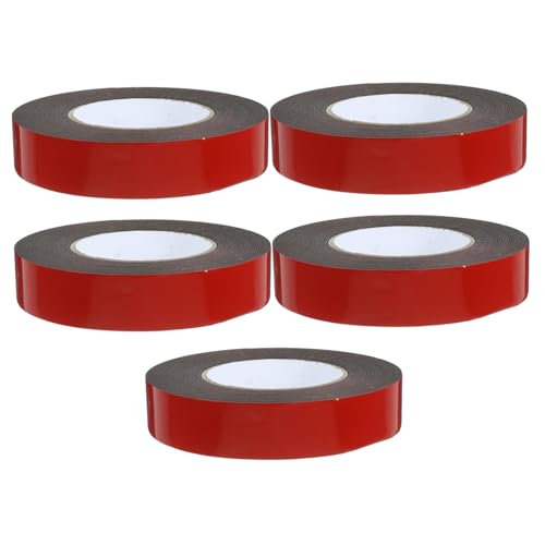 JECOMPRIS 5 Rollen Doppelseitiges Klebeband aus Schaumstoff Nummernschildband LED-Streifenlichter Montageband klebeband doppelseitig double sided tape starkes Klebeband Band für Auto Black von JECOMPRIS