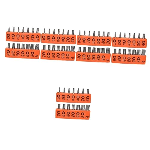 JECOMPRIS 5 Sätze Torx-bit-satz T15-bit-treiber Elektrowerkzeuge Aus Chrom Sicherheitsbits Zange Buchse Ratsche Leistung Halter Senkbohrer Steckschlüssel-kit Glocke S2 Legierter Stahl Orange von JECOMPRIS