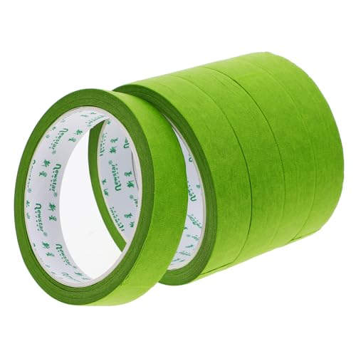 JECOMPRIS 5St Abdeckband verpackungsband Klebeband Kunstband farbiges Band Kantenabschlussband auto sprühband buntes Washi Tape Beschriftungsband Malerband Bandbeschriftung Papier Green von JECOMPRIS