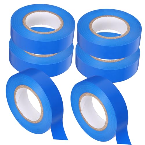 JECOMPRIS 6 Rollen Blaues Verdrahtungsband Schwarzes Klebeband Pvc Isolierband Wickelverdrahtungsband von JECOMPRIS