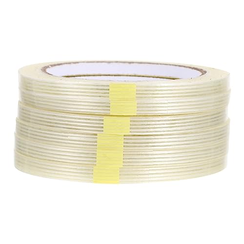 JECOMPRIS 6 Rollen Glasfaserband verstärktes Filament-Packband Glasfaser-Klebeband das Band multifunktionales klebeband gentle tape Befestigungsbänder Bündelband Glasfasergewebe Transparent von JECOMPRIS