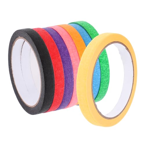 JECOMPRIS 8 Rollen Farbiges Abdeckband wiederablösbares klebeband multifunktionales klebeband buntes klebeband Farbklebeband Büroklebeband Künstlerband für Aquarellpapier bunte Bänder Kleber von JECOMPRIS