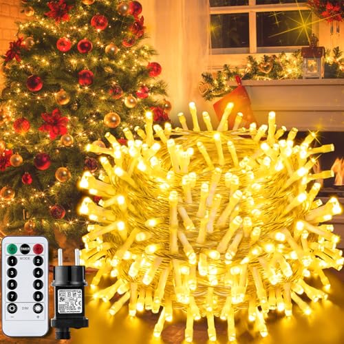 JEDWKFA 30m Tannenbaum Lichterkette, Lichterkette außen, 300 LED Weihnachtslichterkette Außen mit Fernbedienung, Lichterkette Weihnachten Außen, Wasserdicht Weihnachtslichterkette von JEDWKFA