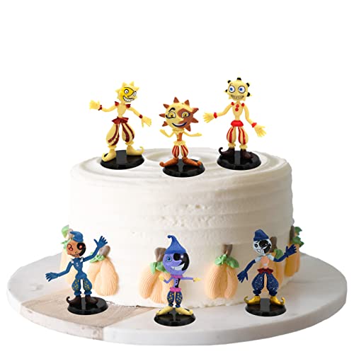 JEEON Sundrop FNAF Kuchen Ornamente Sonne Clown Spiele Puppen Sicherheitslücke Geburtstagstorte Figuren Weihnachten Kinder Geschenke Dekorationen von JEEON