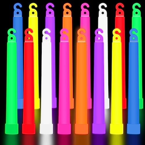 JEFFOUOO Knicklichter,25 Stück Knicklichter Party Set,Knicklichter Leuchtstäbe,Power Knicklichter,Farbe Leuchtstäbe,Jumbo Leuchtstäbchen,Glow Sticks für Party Outdoor Festival Camping,150 x15 mm von JEFFOUOO