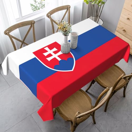 JEJEA Rechteckige Tischdecke mit Flagge der Slowakei, knitterfrei, weich, für Esszimmer, Weihnachten, Raumdekoration von JEJEA