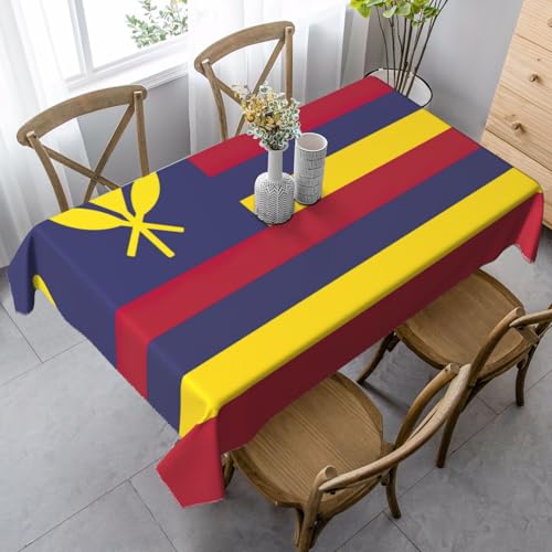 JEJEA Rechteckige Tischdecke mit Flagge des Königreichs Hawaii, knitterfrei, weich, für Esszimmer, Weihnachten, Raumdekoration von JEJEA