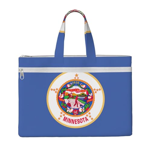 Minnesota Tote Bag für Damen und Herren, großes Fassungsvermögen, Canvas-Tragetasche mit Reißverschluss, für Arbeit, Laptop von JEJEA