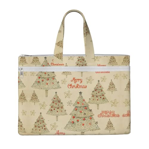 Tragetasche mit Weihnachtsbaum-Aufdruck für Damen und Herren, große Kapazität, Canvas-Tragetasche mit Reißverschluss, für Arbeit, Laptop von JEJEA