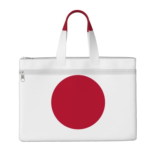 Tragetasche mit japanischer Flagge, für Damen und Herren, große Kapazität, Canvas-Tragetasche mit Reißverschluss, für Arbeit, Laptop von JEJEA