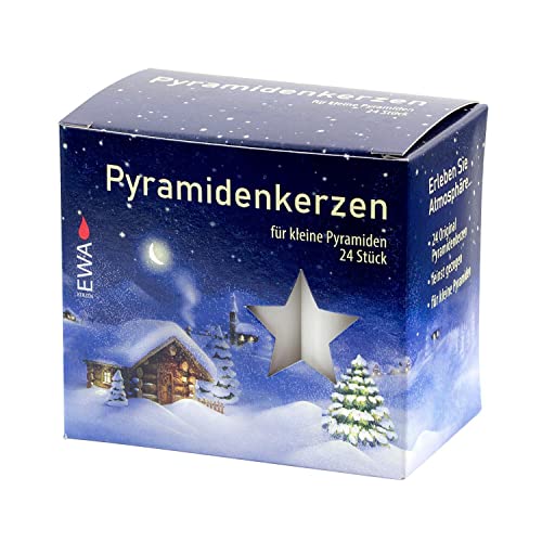 JEKA Pyramidenkerzen, 24 Stück, 14x74mm, Weiß, für kleine Pyramiden von JEKA