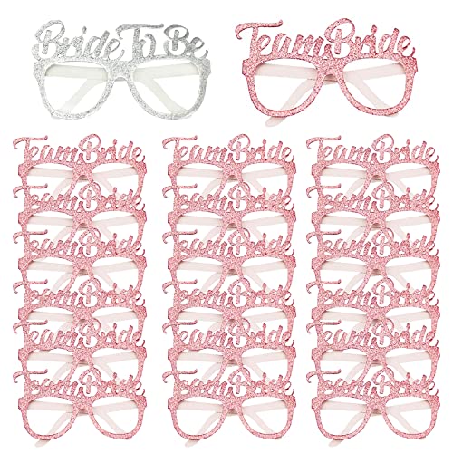 20 Stück Junggesellinnenabschied Gläser glänzend Roségold Team Braut Brille Bride to be Brille Junggesellinnenabschied Zubehör Junggesellinnenabschied Party Spiel Foto Requisiten Zubehör Braut Party von JEKUGOT