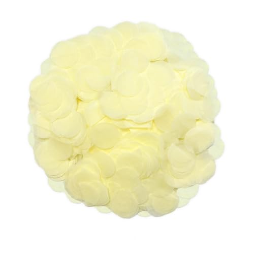 JEKUGOT 1 Zoll Konfetti 90g Biologisch Abbaubar Konfetti Rund Hochzeit Konfetti Biologisch Abbaubar Konfetti Hochzeit Elfenbein Weiß Konfetti für Luftballons Feiern Jubiläen von JEKUGOT