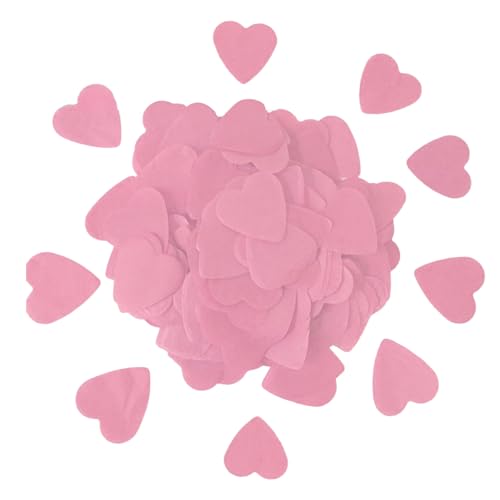 JEKUGOT Konfetti, biologisch abbaubar, umweltfreundlich, 45 g, herzförmiges Papier, Tischdekoration, Seidenpapier, Konfetti, Hochzeitskonfetti für Hochzeitstag, Valentinstag, Ballon-Dekoration (rosa von JEKUGOT