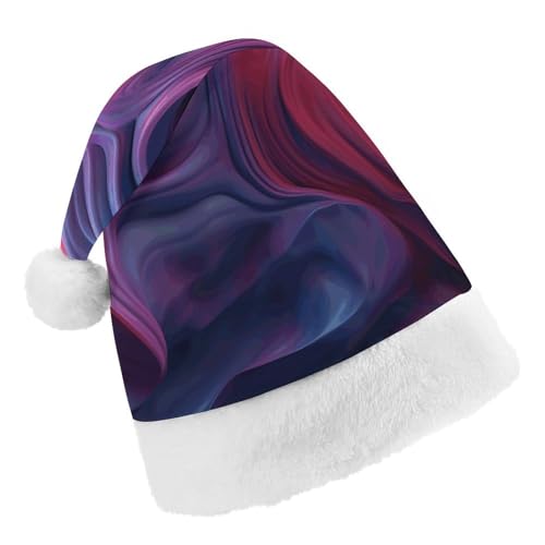 JEKYQ Weihnachtsmütze mit rotem und violettem Hintergrund, weiche Weihnachtsmütze für Erwachsene, Plüschmütze, Weihnachtsmannmütze für Party, Urlaub von JEKYQ