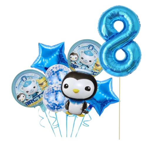 Cartoon Octonaut Geburtstag Party Luftballons Set für Party Dekoration, Alter Nummer Ballon enthalten (aufgeblasen) (8 Jahre) von JELLO NELLO
