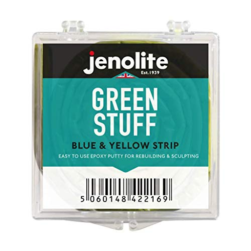 JENOLITE Green Stuff Modelliermasse, Blau und Gelb, 91 cm, Green Stuff Knete für Gaming und Miniaturmodellierung, schnell trocknend von JENOLITE