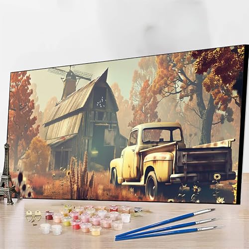 DIY Malen Nach Zahlen Erwachsene Baum, Malen Nach Zahlen Auto Malen Nach Zahlen ab 9 Jahre Mädchen mit Pinseln und Acrylfarben für Deko Wohnzimmer, Geschenke für Frauen90x180CM (Ohne Rahmen) 9-7 von JEPGFOU