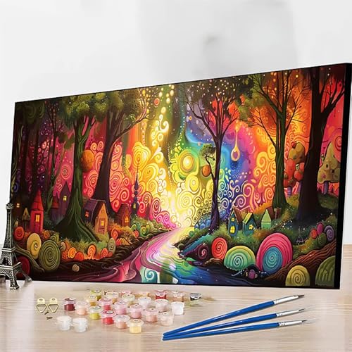 DIY Malen Nach Zahlen Erwachsene Baum, Malen Nach Zahlen Kabine Malen Nach Zahlen ab 9 Jahre Mädchen mit Pinseln und Acrylfarben für Deko Wohnzimmer, Geschenke für Frauen70x140cm (Ohne Rahmen) G-6 von JEPGFOU